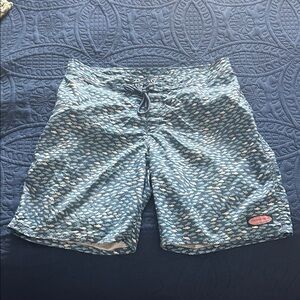 Vineyard Vines Blue Fish Print Shorts Swim
